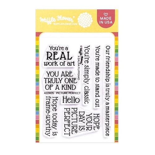 Picture Perfect Sentiments Stamp Set by Waffle Flower