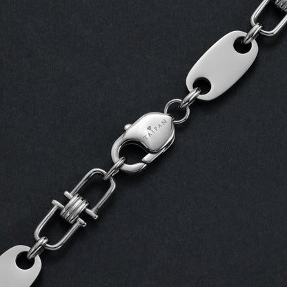 Plattenkette mit beweglichen Steigbügeln 10mm breit aus Edelstahl - Taipan Schmuck