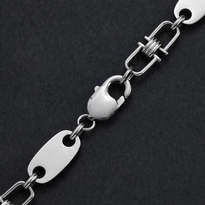 Plattenkette mit beweglichen Steigbügeln 10mm breit aus Edelstahl - Taipan Schmuck