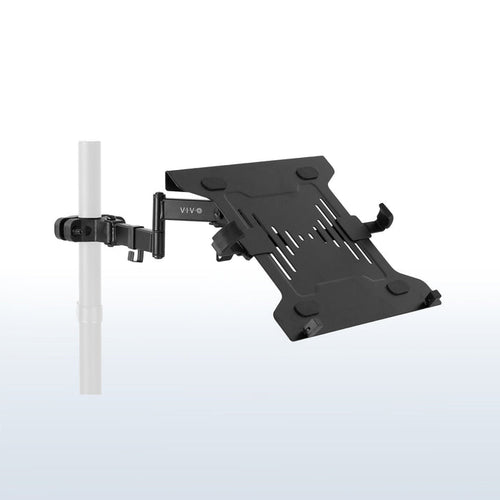 Pole mount laptop arm with VESA plate adapter.