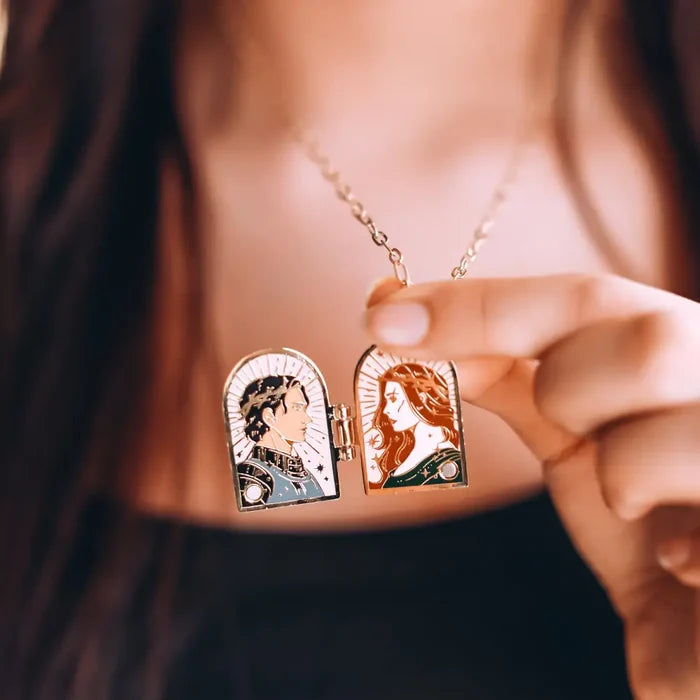 Poppy & Casteel Couple Enamel Locket Necklace