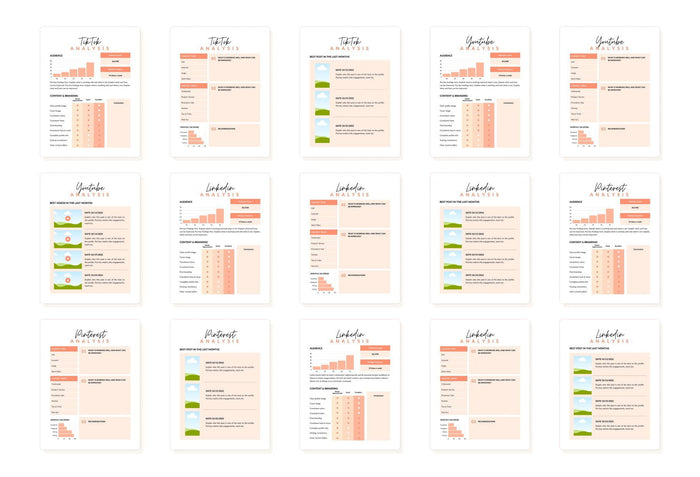 Ladystrategist Printable and Editable Social Media Audit Planner Canva Template instagram canva templates social media templates etsy free canva templates