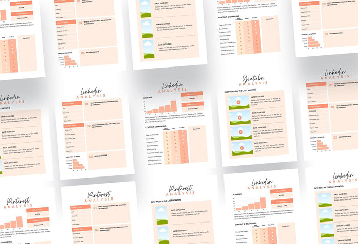Ladystrategist Printable and Editable Social Media Audit Planner Canva Template instagram canva templates social media templates etsy free canva templates
