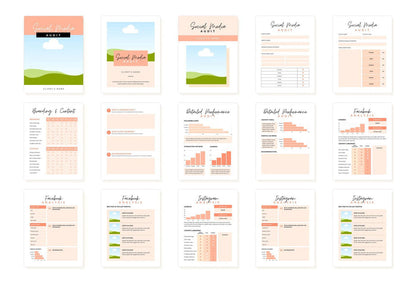 Ladystrategist Printable and Editable Social Media Audit Planner Canva Template instagram canva templates social media templates etsy free canva templates