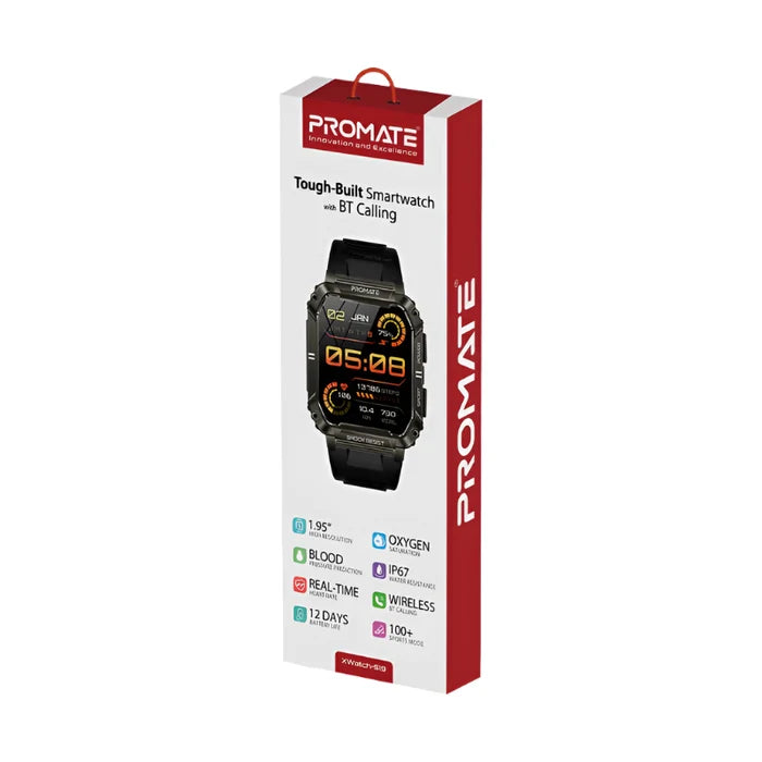 Promate Smart Watch Tough, Black