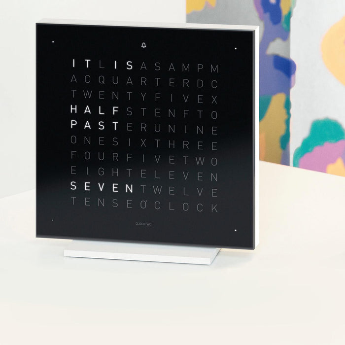 Qlocktwo Frontcover für Tischuhr Earth 13.5 | Black Ice Tea | FTBI