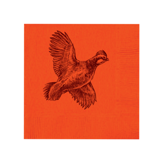 Quail Cocktail Napkins - ORANGE