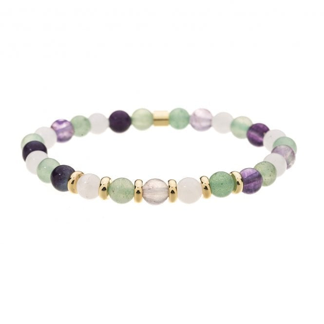 Quartz, Amethyst & Adventurine Semi Precious 6mm Stone Bracelet