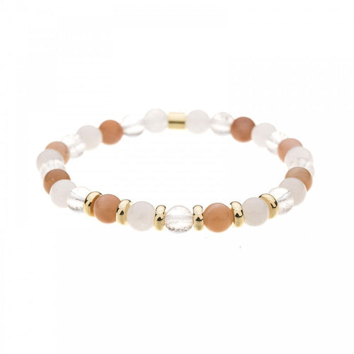 Quartz & Rose Jade Semi Precious 6mm Stone Bracelet