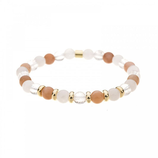 Quartz & Rose Jade Semi Precious 6mm Stone Bracelet