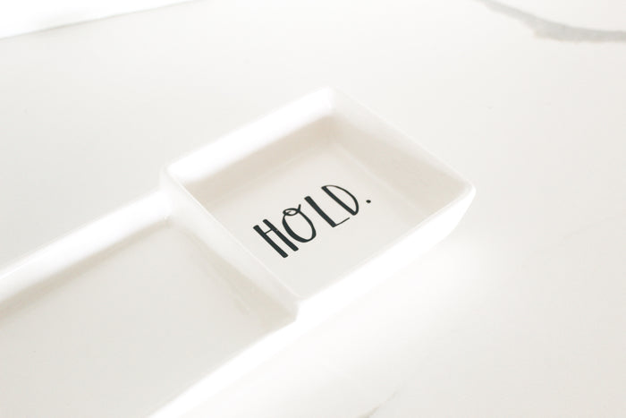 Rae Dunn Stem Print "Hold" Tray