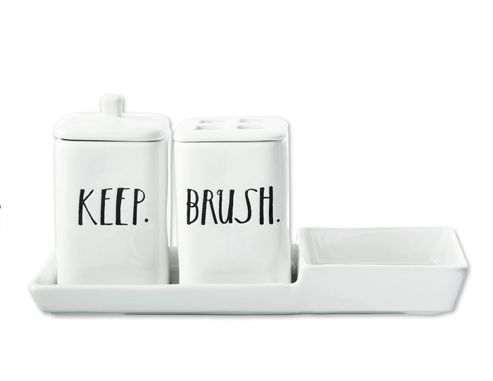 Rae Dunn Stem Print Powder Room Set