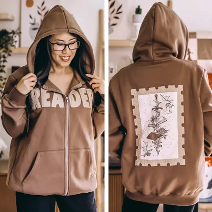 Reader Stamp Zip Up Hoodie - Shirt