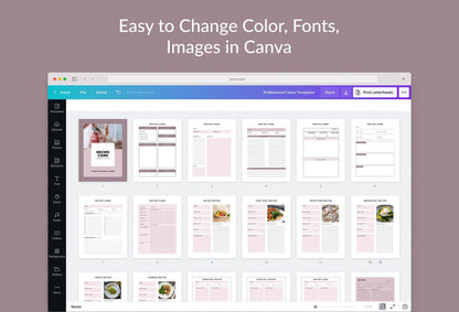 Ladystrategist Recipe Card Bundle Canva Template instagram canva templates social media templates etsy free canva templates