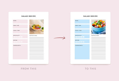 Ladystrategist Recipe Card Bundle Canva Template instagram canva templates social media templates etsy free canva templates