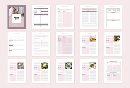 Ladystrategist Recipe Card Bundle Canva Template instagram canva templates social media templates etsy free canva templates
