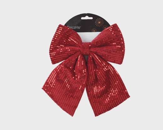 Red Sequin Bow On Wire