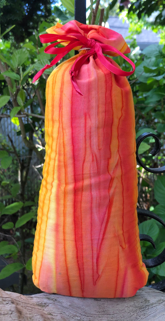 Red Yellow Orange Striped Batik