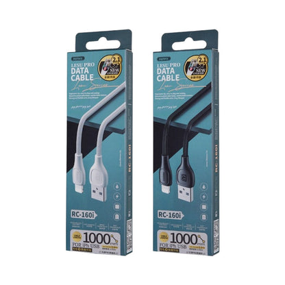 Remax Lesu Pro USB-A to Lightning Data Cable 2.1A, 1M — Black / White