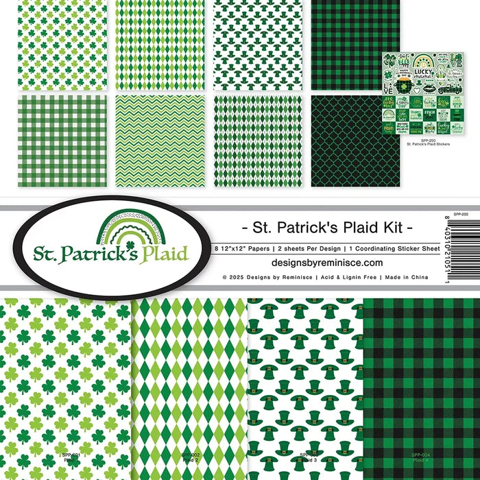 Reminisce - St. Patrick's Plaid Collection - 12 x 12 Collection Kit