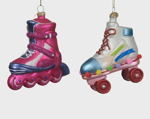 Retro Roller Skate Glass Hanging Decoration