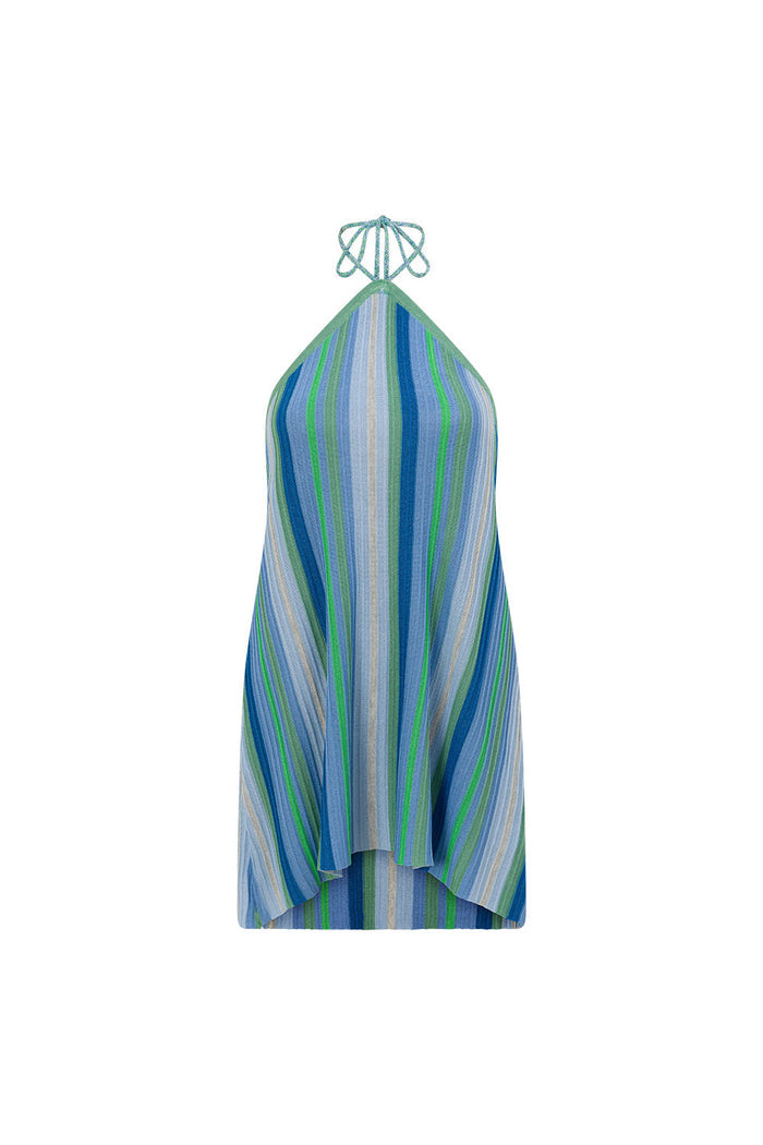 Revel Halter Top - Blue Stripe