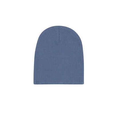 Blue Ribbed Cardigan Set - Beanie