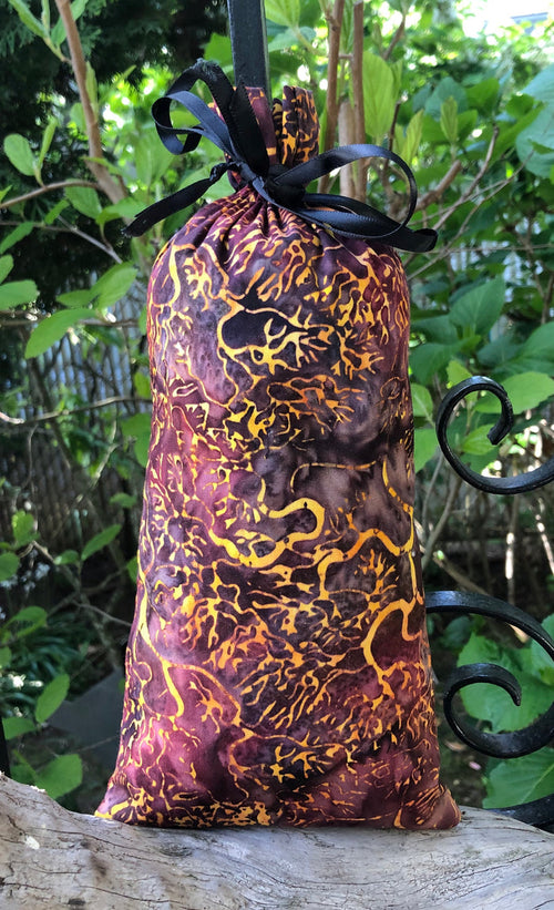 Rich Deep Red-Purple Yellow Batik