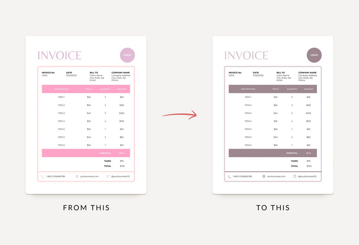 Ladystrategist Rose Pink Invoice Canva Template Printable and Editable instagram canva templates social media templates etsy free canva templates