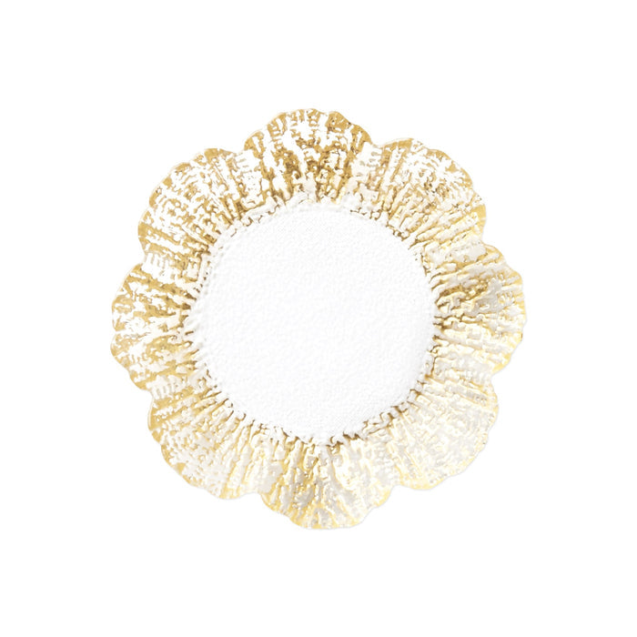 Rufolo Glass Gold Canape Plate - Set of 4