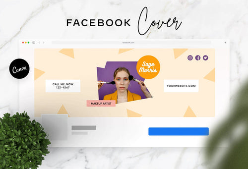 Ladystrategist Sage Facebook Cover Canva Template instagram canva templates social media templates etsy free canva templates