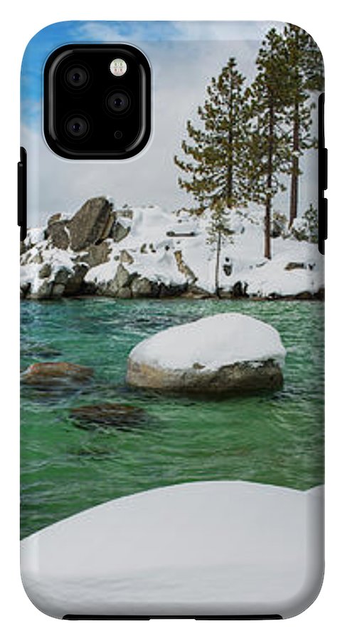 Sand Harbor Winter Panorama By Brad Scott - Phone Case