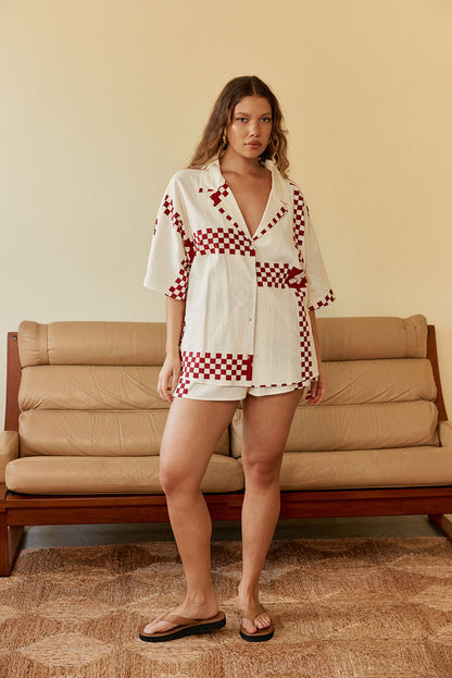 Seona Shorts - Checker Plaid