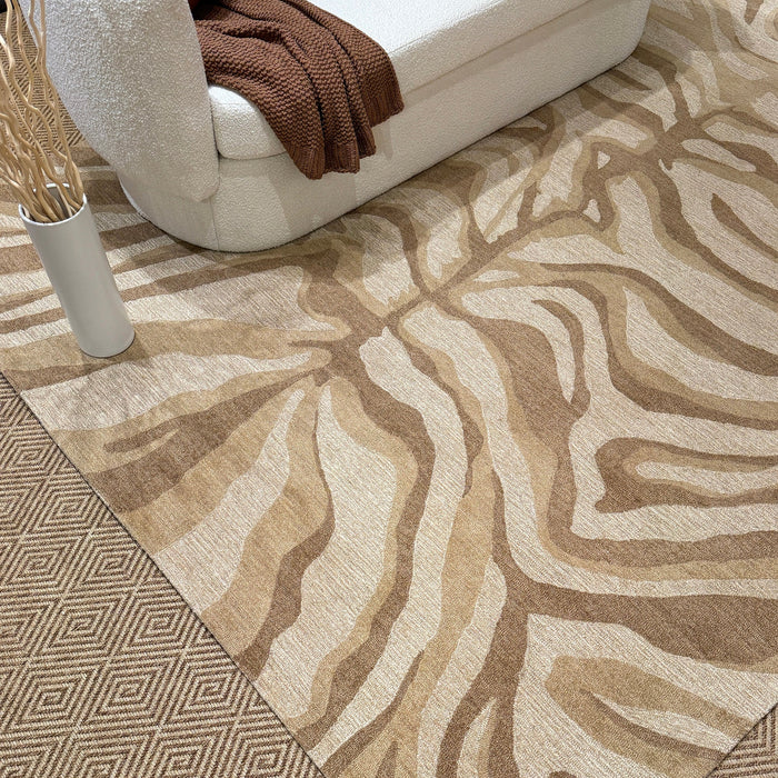 Serengeti-Zebra Beige Hand Tufted Rug Rectangle image