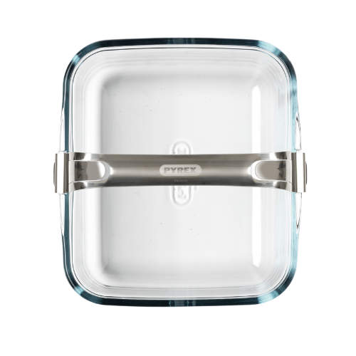 Set of 2 air fryer dishes with handles - glass and metal