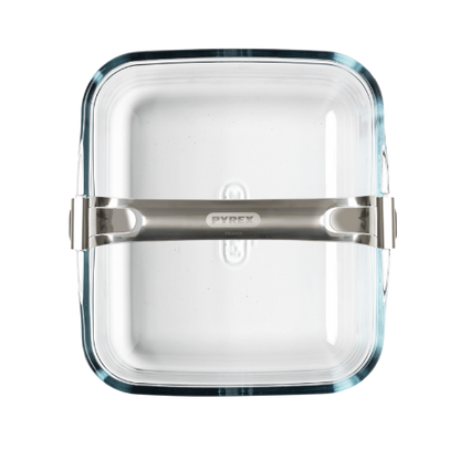 Set of 2 air fryer dishes with handles - glass and metal