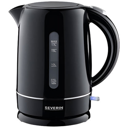 Severin Kettle Automatic Steam Stop, On/Off button, 1.7Lit, 2200Watts, Black