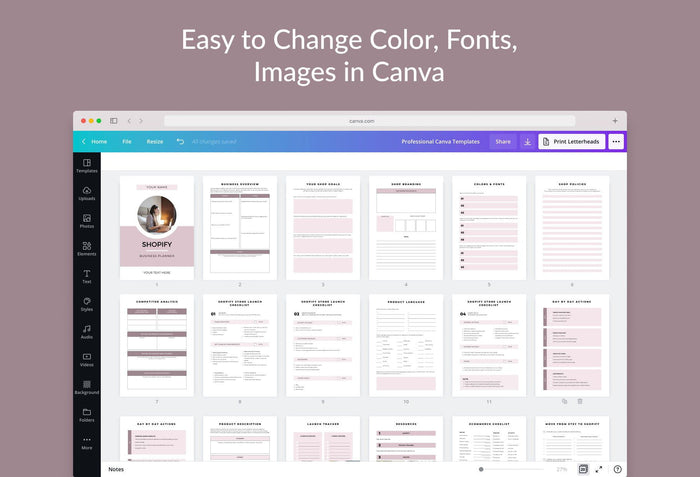 Ladystrategist Shopify Planner Canva Template instagram canva templates social media templates etsy free canva templates