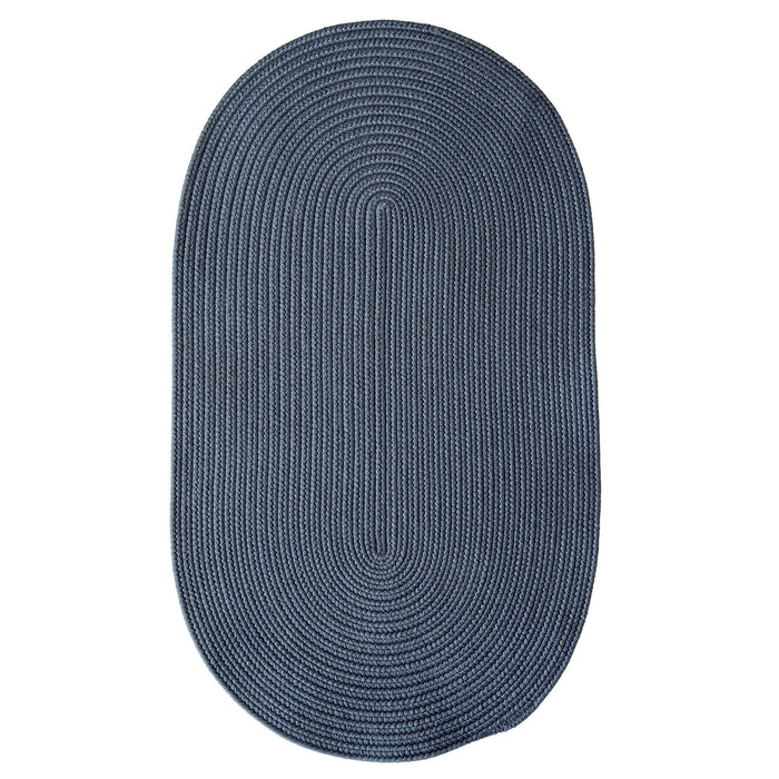 Shoreline Ocean Blue Braided Rug Oval image
