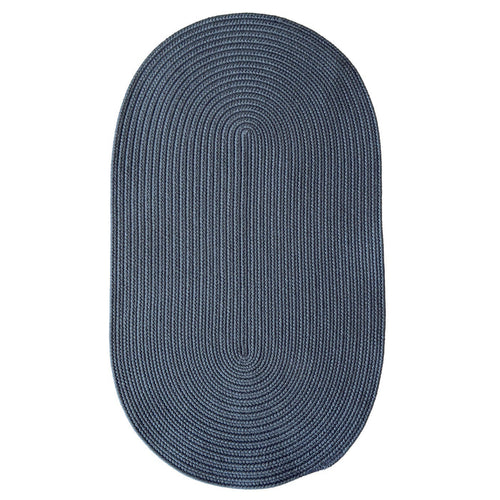 Shoreline Ocean Blue Braided Rug Oval image