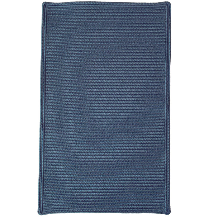 Shoreline Ocean Blue Braided Rug Cross Sewn Rectangle image