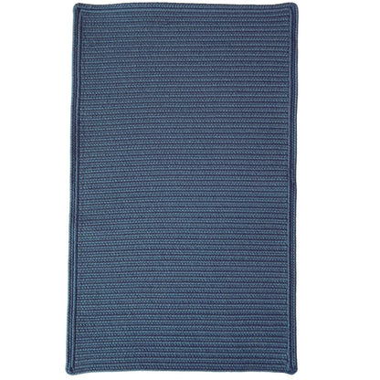 Shoreline Ocean Blue Braided Rug Cross Sewn Rectangle image