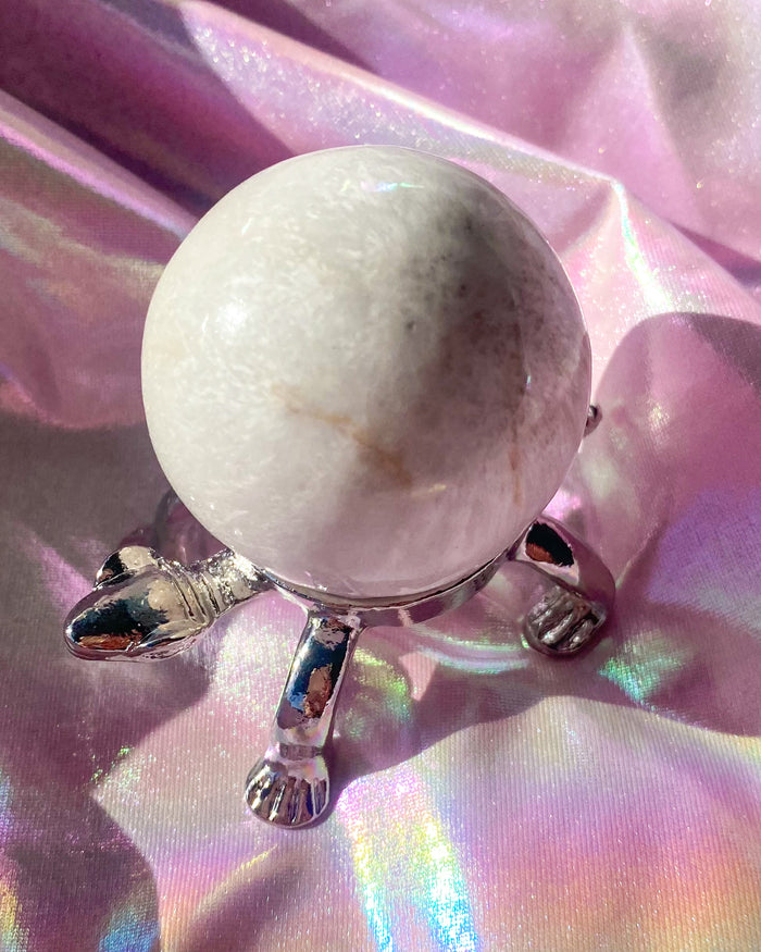 Silver Turtle Sphere Stand