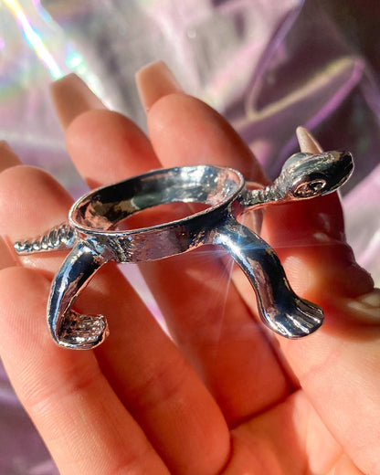 Silver Turtle Sphere Stand