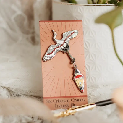 Six Crimson Cranes Inspired Enamel Pin