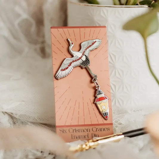 Six Crimson Cranes Inspired Enamel Pin