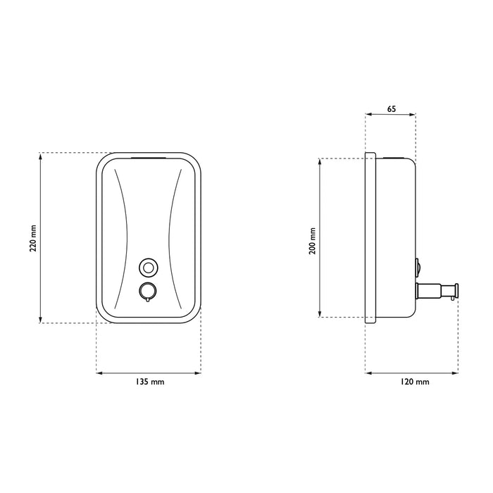 Soap dispenser - 1L - Stainless steel