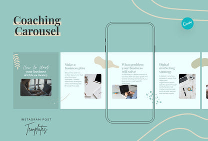 Ladystrategist Sophia Coaching 6-Page Carousel Canva Template instagram canva templates social media templates etsy free canva templates
