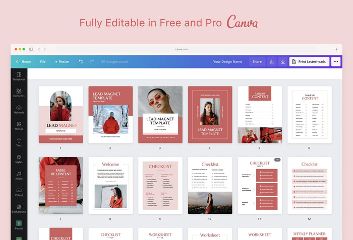Ladystrategist Sophia Lead Magnet Editable Canva Template instagram canva templates social media templates etsy free canva templates