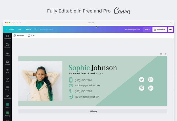 Ladystrategist Sophie Email Signature Template Editable Canva Template Rose Gold instagram canva templates social media templates etsy free canva templates